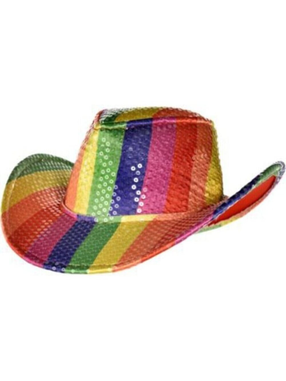 Sparkly Rainbow Cowboy Hat – Multicolor Novelty Western Hat, One Size Fits Most